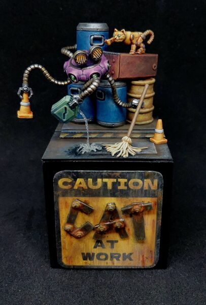 Caution Cat at Work